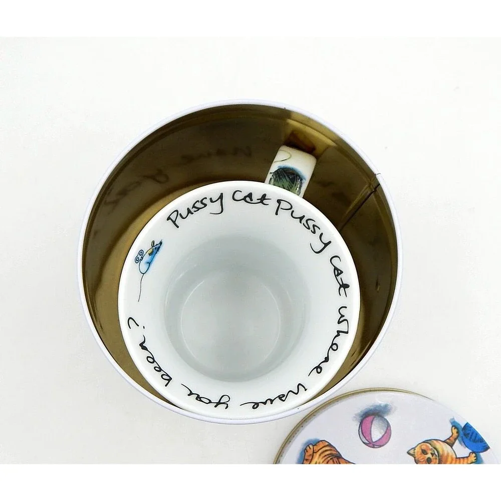 Cat Tea Coffee Mug Porcelain Bone China Paul Cardew Flair Rimmed 2010 Coaster